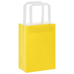 Sacs en papier 250 pcs avec poignées jaune 15x8x21 cm 