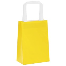 Sacs en papier 250 pcs avec poignées jaune 15x8x21 cm 