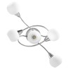 Plafonnier avec abat-jour en verre 5 ampoules E14 Blanc Bol 