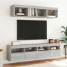 Meuble TV mural avec lumières LED sonoma gris 80x30x40 cm 