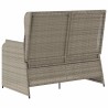 Banc inclinable de jardin et coussins gris clair résine tressée 