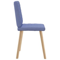 Chaises à manger lot de 4 bleu jean tissu 