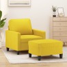 Fauteuil avec repose-pied Jaune clair 60 cm Tissu 