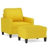 Fauteuil avec repose-pied Jaune clair 60 cm Tissu 
