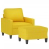 Fauteuil avec repose-pied Jaune clair 60 cm Tissu 