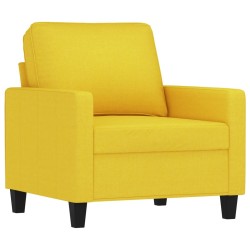Fauteuil avec repose-pied Jaune clair 60 cm Tissu 