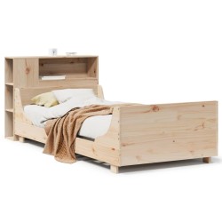 Cadre de lit sans matelas 75x190 cm bois de pin massif 