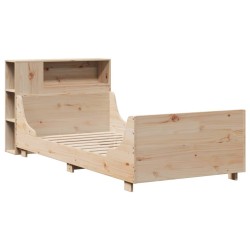 Cadre de lit sans matelas 75x190 cm bois de pin massif 