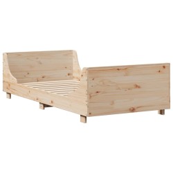 Cadre de lit sans matelas 75x190 cm bois de pin massif 