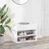 Banc à chaussures Blanc 60x30x45 cm Bois d’ingénierie 