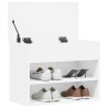 Banc à chaussures Blanc 60x30x45 cm Bois d’ingénierie 