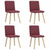 Chaises à manger lot de 4 rouge bordeaux tissu 
