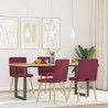 Chaises à manger lot de 4 rouge bordeaux tissu 