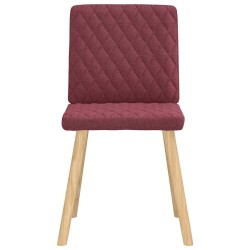 Chaises à manger lot de 4 rouge bordeaux tissu 