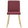 Chaises à manger lot de 4 rouge bordeaux tissu 