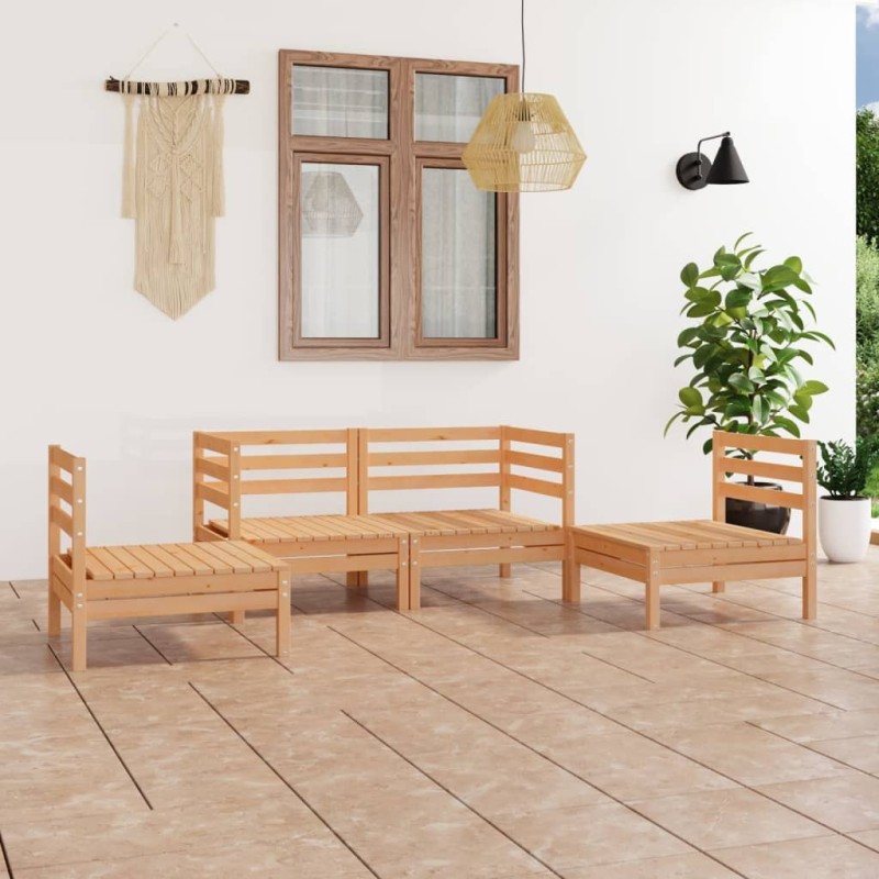 Salon de jardin 4 pcs Bois de pin massif Salon de jardin 4 pcs Bois de pin massif