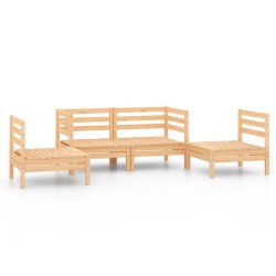 Salon de jardin 4 pcs Bois de pin massif 