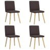 Chaises à manger lot de 4 marron foncé tissu 