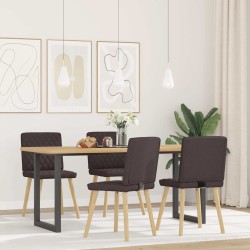 Chaises à manger lot de 4 marron foncé tissu 