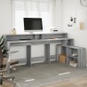 Bureau et lumières LED sonoma gris 200x104x91cm bois ingénierie 