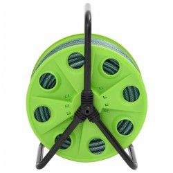 Enrouleur de tuyau vert sur pied avec tuyau de 30 m PVC 