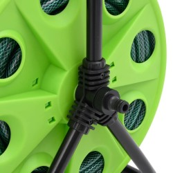 Enrouleur de tuyau vert sur pied avec tuyau de 30 m PVC 