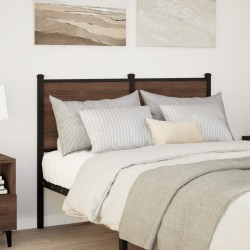 Tête de lit chêne marron 120 cm bois d'ingénierie et acier 