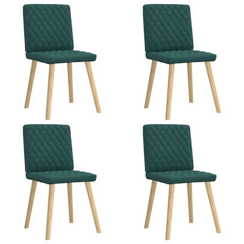 Chaises à manger lot de 4 vert foncé tissu 