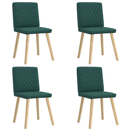 Chaises à manger lot de 4 vert foncé tissu 