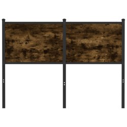 Tête de lit chêne fumé 120 cm bois d'ingénierie et acier 