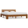 Cadre de lit sans matelas marron miel 160x200cm bois pin massif 