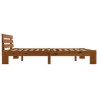 Cadre de lit sans matelas marron miel 160x200cm bois pin massif 