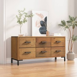 Armoire de rangement Marron 110x30x45 cm Bois de pin massif 
