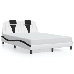 Cadre de lit sans matelas blanc et noir 120x200 cm similicuir 