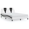 Cadre de lit sans matelas blanc et noir 120x200 cm similicuir 