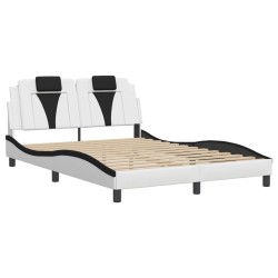 Cadre de lit sans matelas blanc et noir 120x200 cm similicuir 