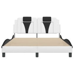Cadre de lit sans matelas blanc et noir 120x200 cm similicuir 