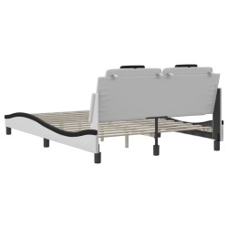 Cadre de lit sans matelas blanc et noir 120x200 cm similicuir 