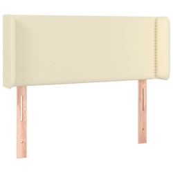 Tête de lit avec oreilles Crème 103x16x78/88 cm Similicuir 