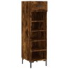 Meuble à chaussures chêne fumé 30x35x105 cm bois d'ingénierie 
