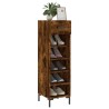 Meuble à chaussures chêne fumé 30x35x105 cm bois d'ingénierie 