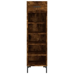 Meuble à chaussures chêne fumé 30x35x105 cm bois d'ingénierie 