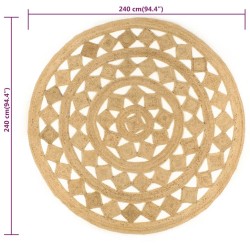 Tapis fait à la main Jute tressée 240 cm 