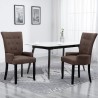 Chaise de salle à manger avec accoudoirs Marron Tissu 