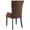 Chaise de salle à manger avec accoudoirs Marron Tissu 
