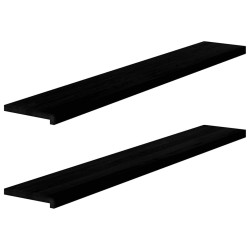 Appuis de fenêtre 2 pcs marron foncé bois de chêne massif 