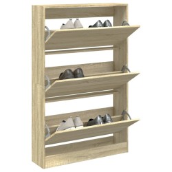 Armoire à chaussures chêne sonoma 80x21x125,5cm bois ingénierie 