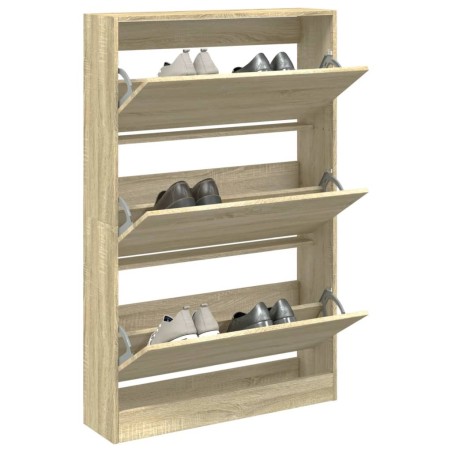 Armoire à chaussures chêne sonoma 80x21x125,5cm bois ingénierie 