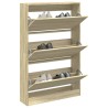 Armoire à chaussures chêne sonoma 80x21x125,5cm bois ingénierie 