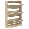 Armoire à chaussures chêne sonoma 80x21x125,5cm bois ingénierie 